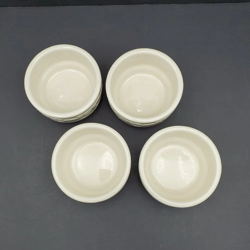 Longaberger Woven Traditions Heritage Green Stackable Custard Cups Ramekins